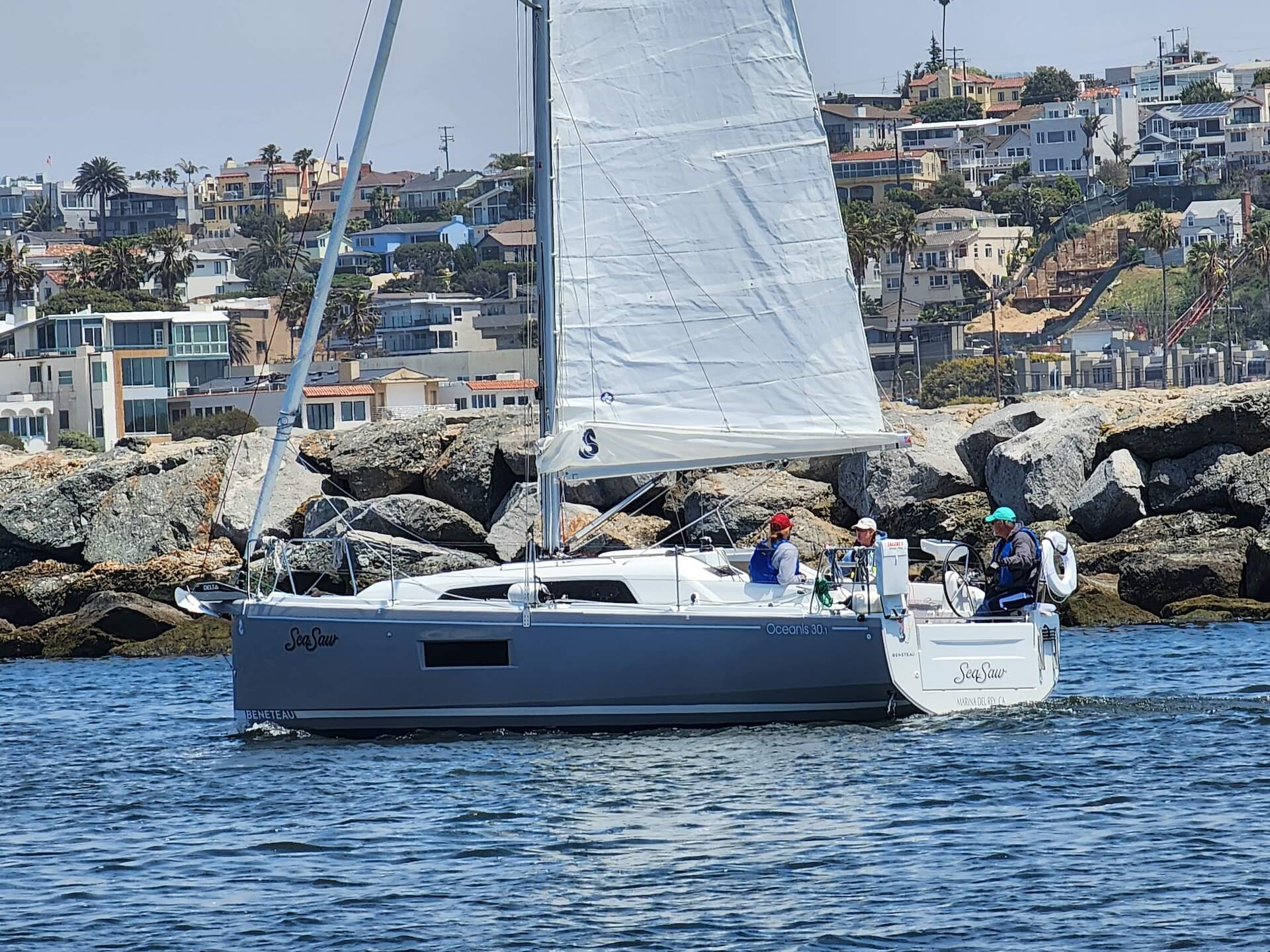 Sailboats in Marina del Rey, a top sailing destination near Los Angeles.